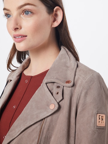 FREAKY NATION Velourslederjacke in Beige: predná strana