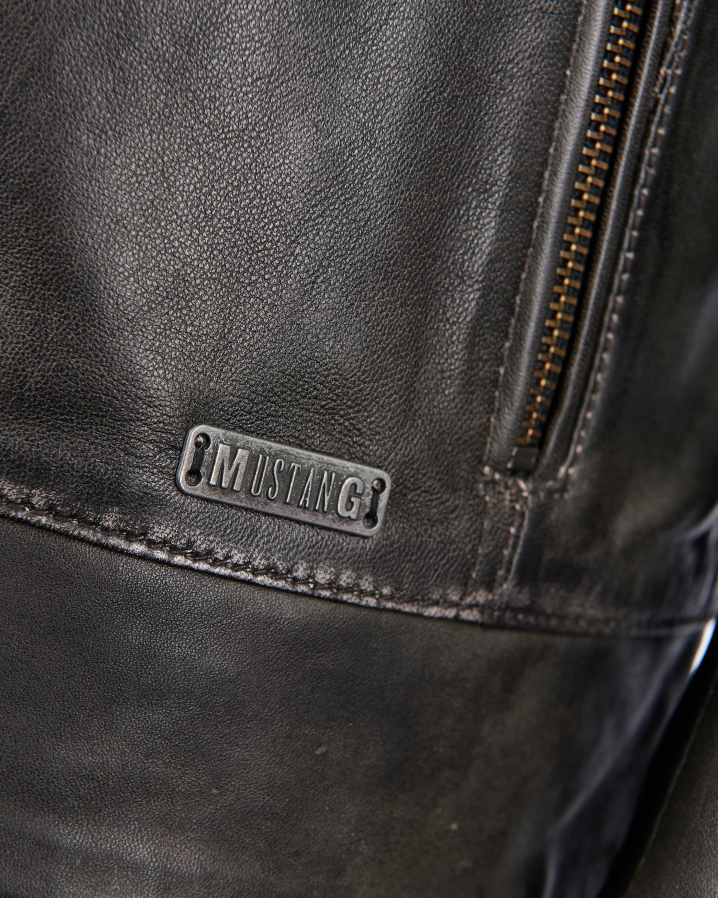 MUSTANG Lederjacke 'James' in Grau