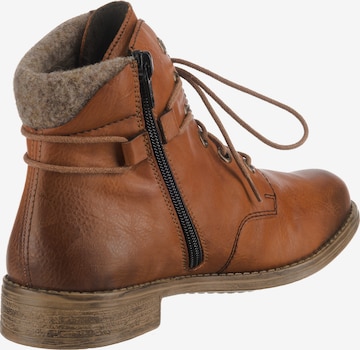 Rieker Lace-Up Ankle Boots in Brown