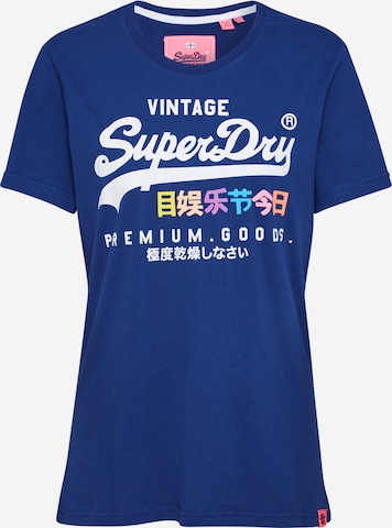 Superdry Shirt 'Premium Goods' in Blauw: voorkant