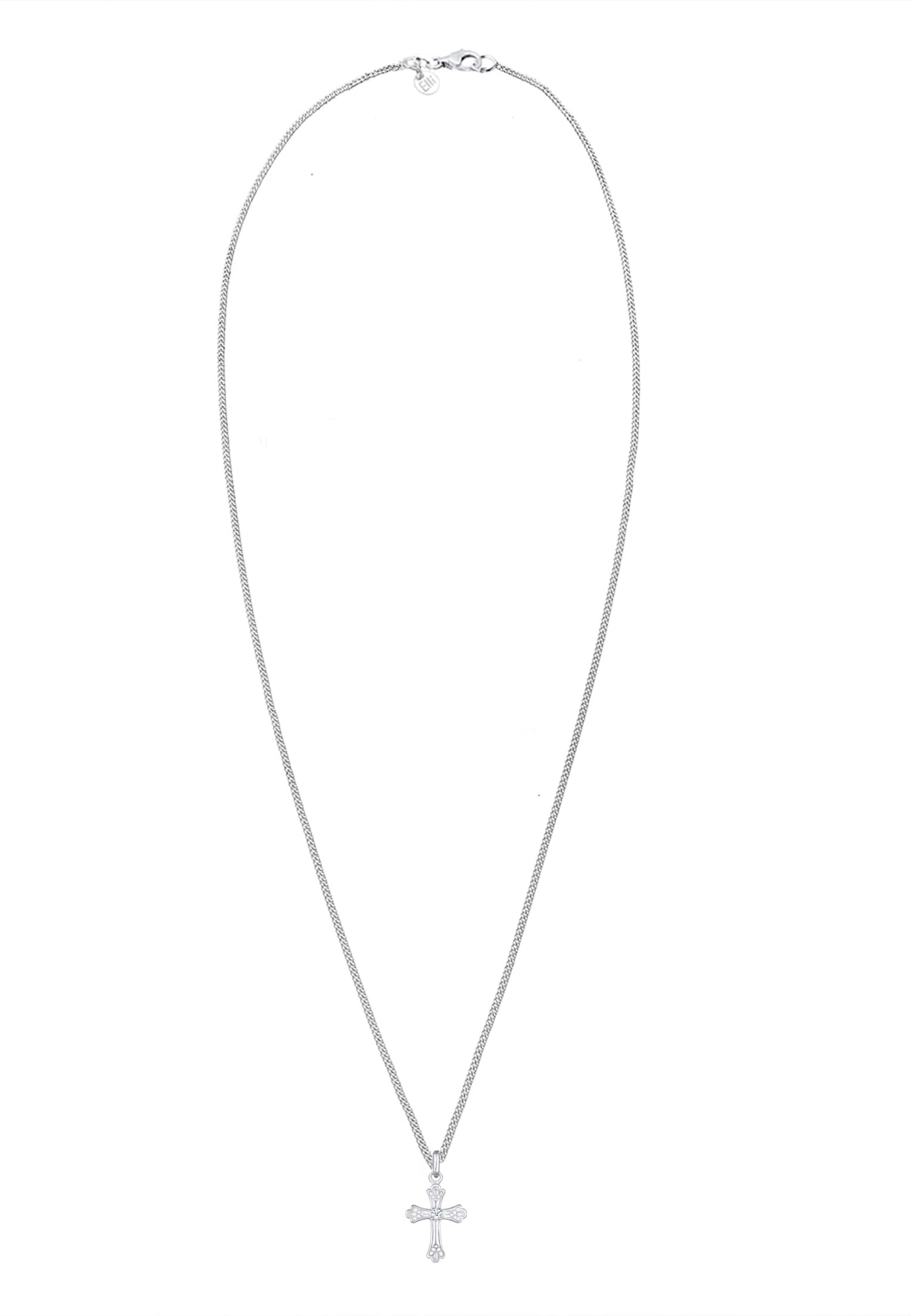 ELLI PREMIUM Цепочка 'Kreuz' в Серебристый: спереди