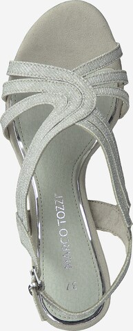 Sandale cu baretă de la MARCO TOZZI pe argintiu: sus