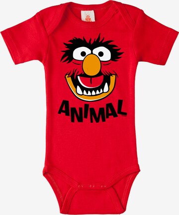 LOGOSHIRT Baby-Body "Tier" in Rot: predná strana