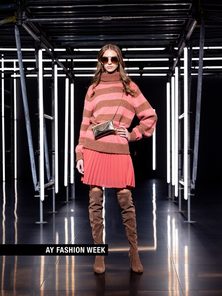 The AY FASHION WEEK Womenswear - Striped Knit Look by GMK