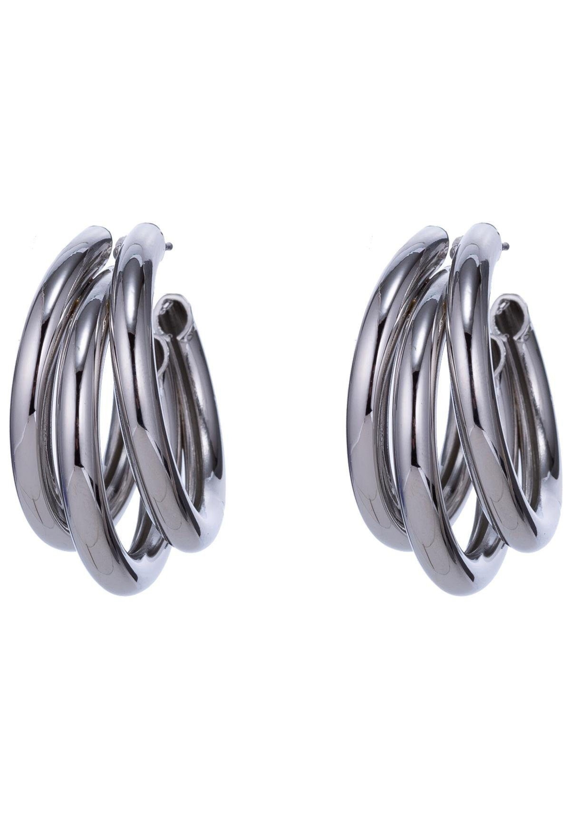 J. Jayz Earrings in Silver: front