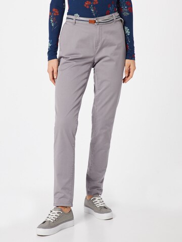 Coupe slim Pantalon chino ESPRIT en gris : devant