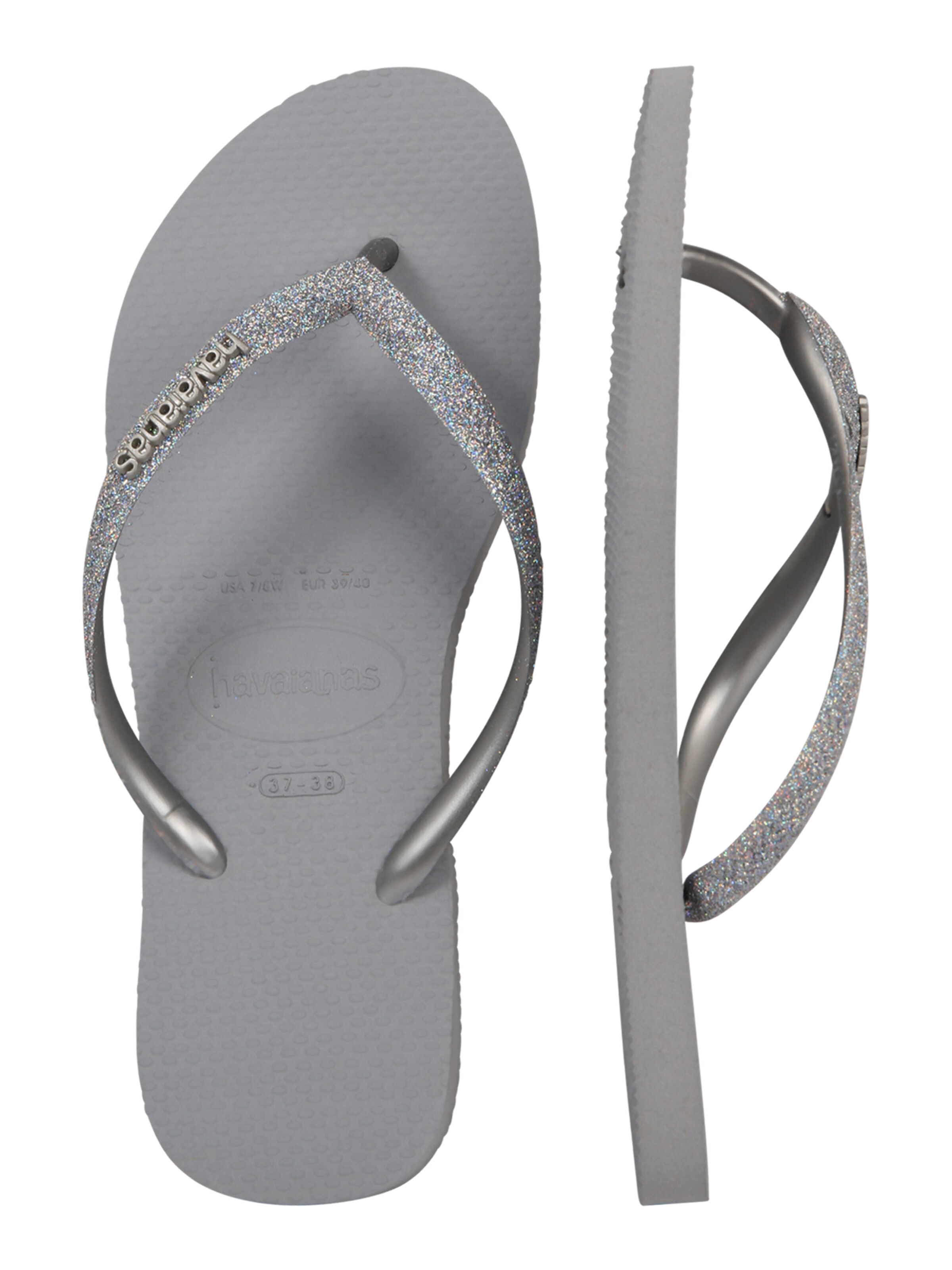 silver glitter havaianas