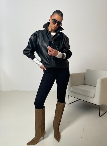 Black Faux Leather Jacket Look