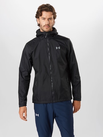 UNDER ARMOUR Athletic Jacket 'Forefront' in Black: front