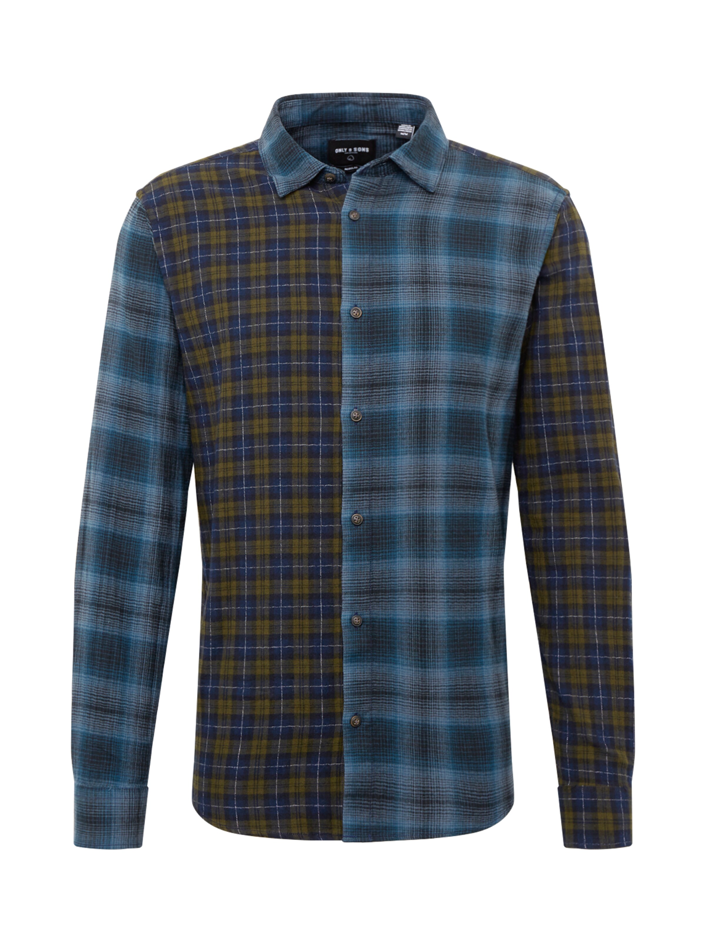 Only & Sons - Overhemd 'OZEAN LS MIXED CHECKED REG SHIRT' in de kleur Donkerblauw