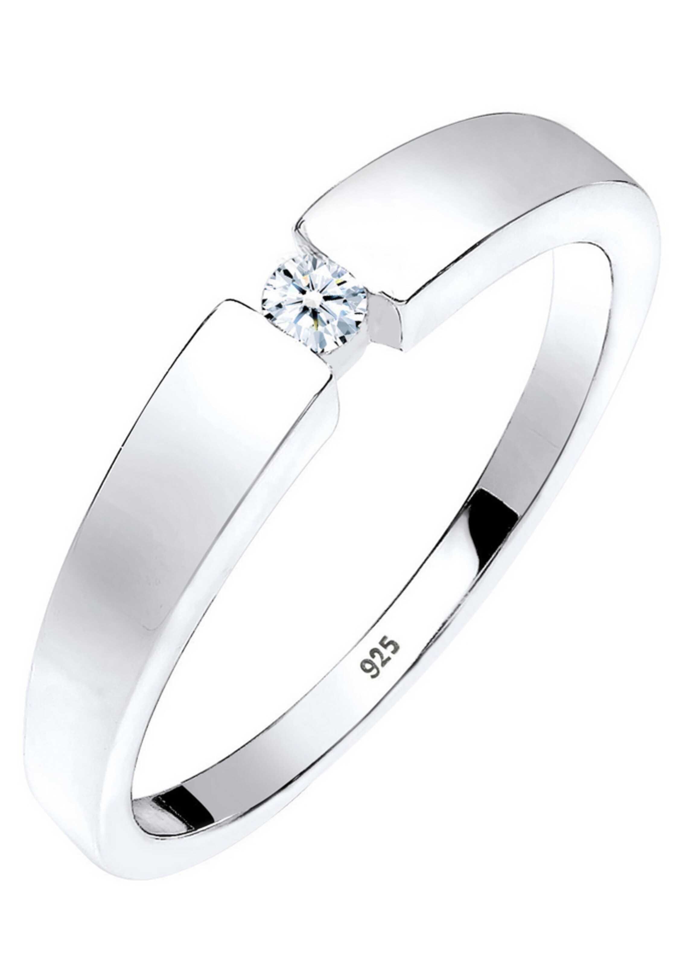 Elli DIAMONDS Ring 'Ella' in Zilver: voorkant