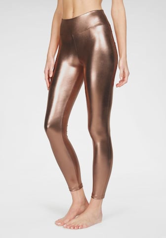 LASCANA Skinny Leggings in Brons: voorkant