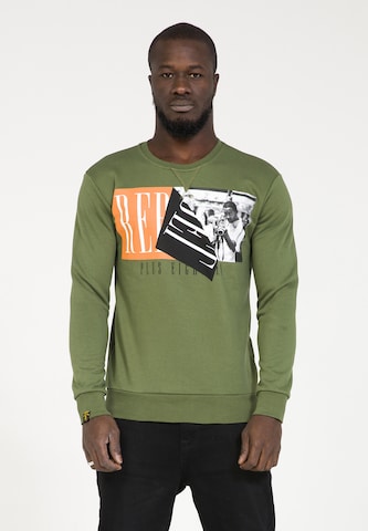 Sweat-shirt PLUS EIGHTEEN en vert : devant