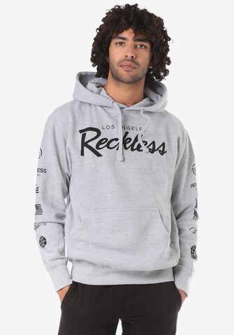 Young & Reckless Sweatshirt 'Circuit' in Grijs: voorkant