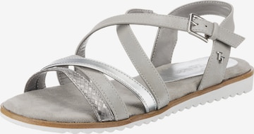 TOM TAILOR Páskové sandály – stříbrná: přední strana