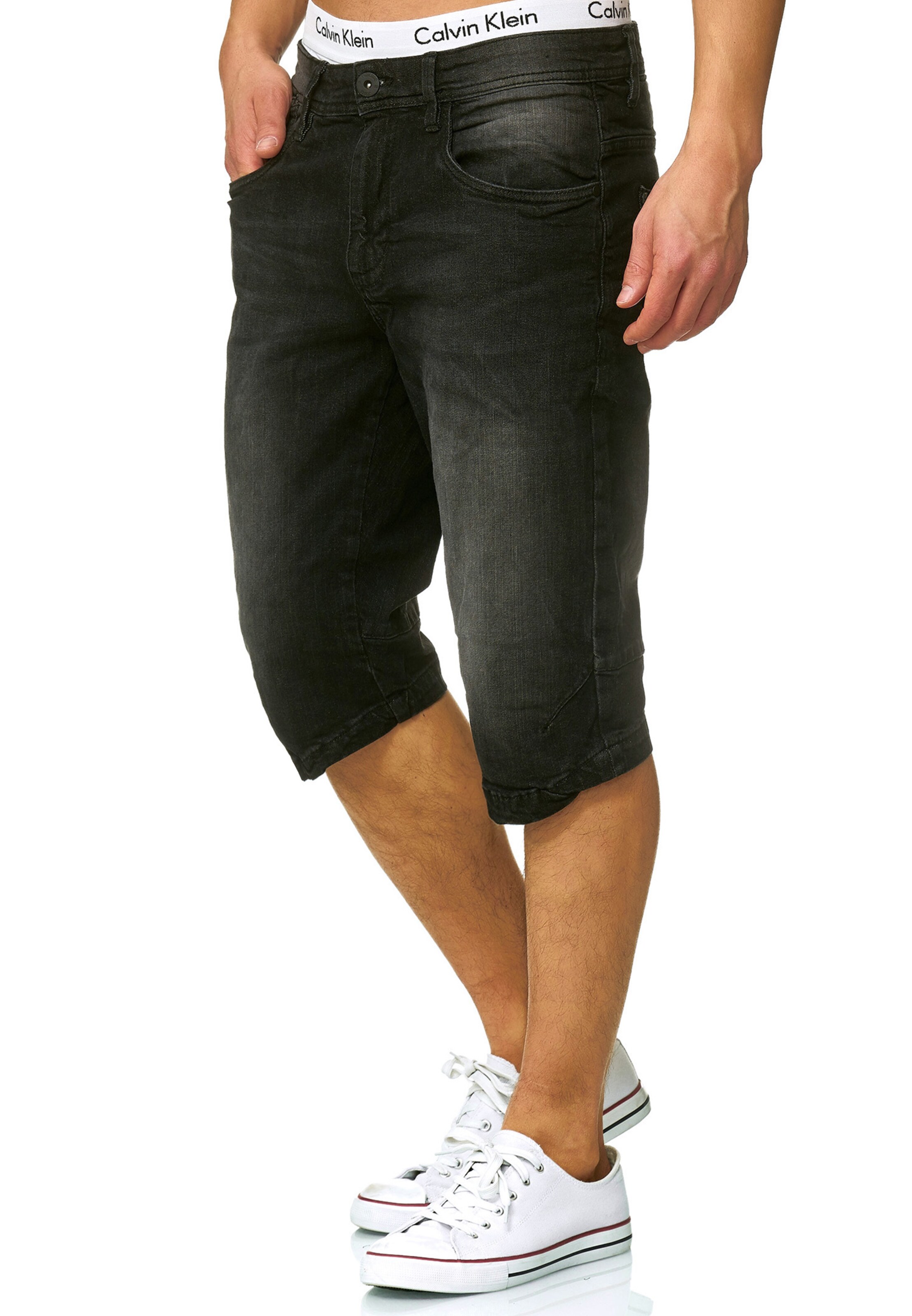 INDICODE JEANS Shorts 'Jaspar' in Schwarz: Vorderseite
