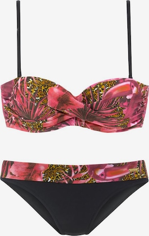 LASCANA Bandeau Bikiny – pink: přední strana