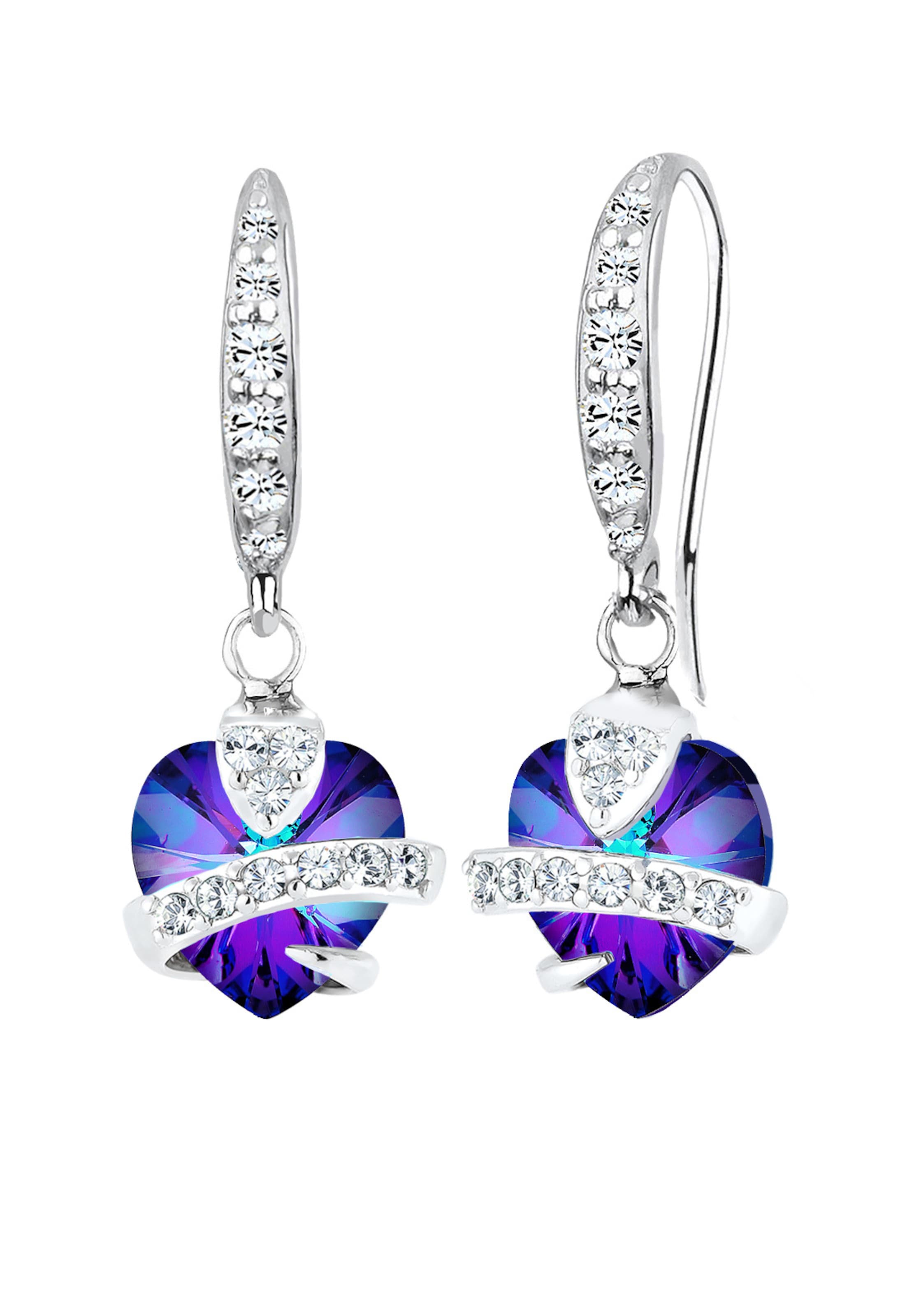 ELLI Oorbellen 'Herz' in Zilver