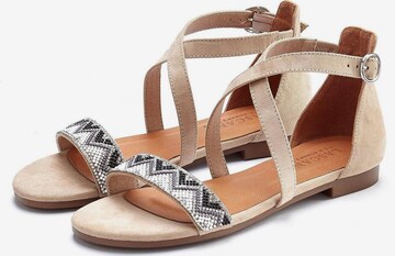 LASCANA Sandalen met riem in Beige