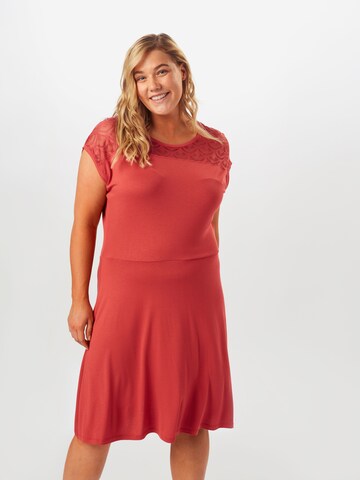 ONLY Carmakoma Dress 'FLAKE' in Red: front