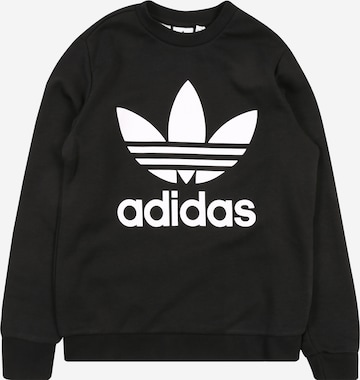 Coupe regular Sweat-shirt 'Trefoil Crew' ADIDAS ORIGINALS en noir : devant