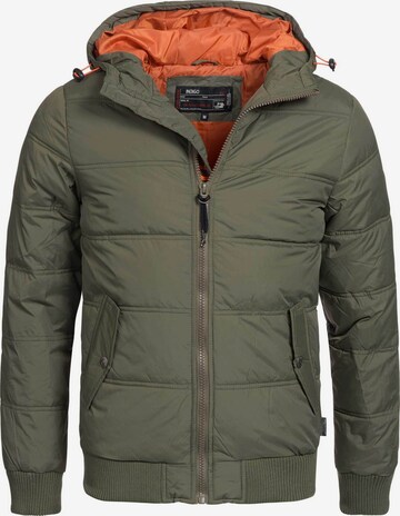 INDICODE JEANS Winterjas 'Adrian ZA' in Groen: voorkant