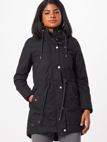 Parka mi-saison 'CANNY' Ragwear en noir : devant