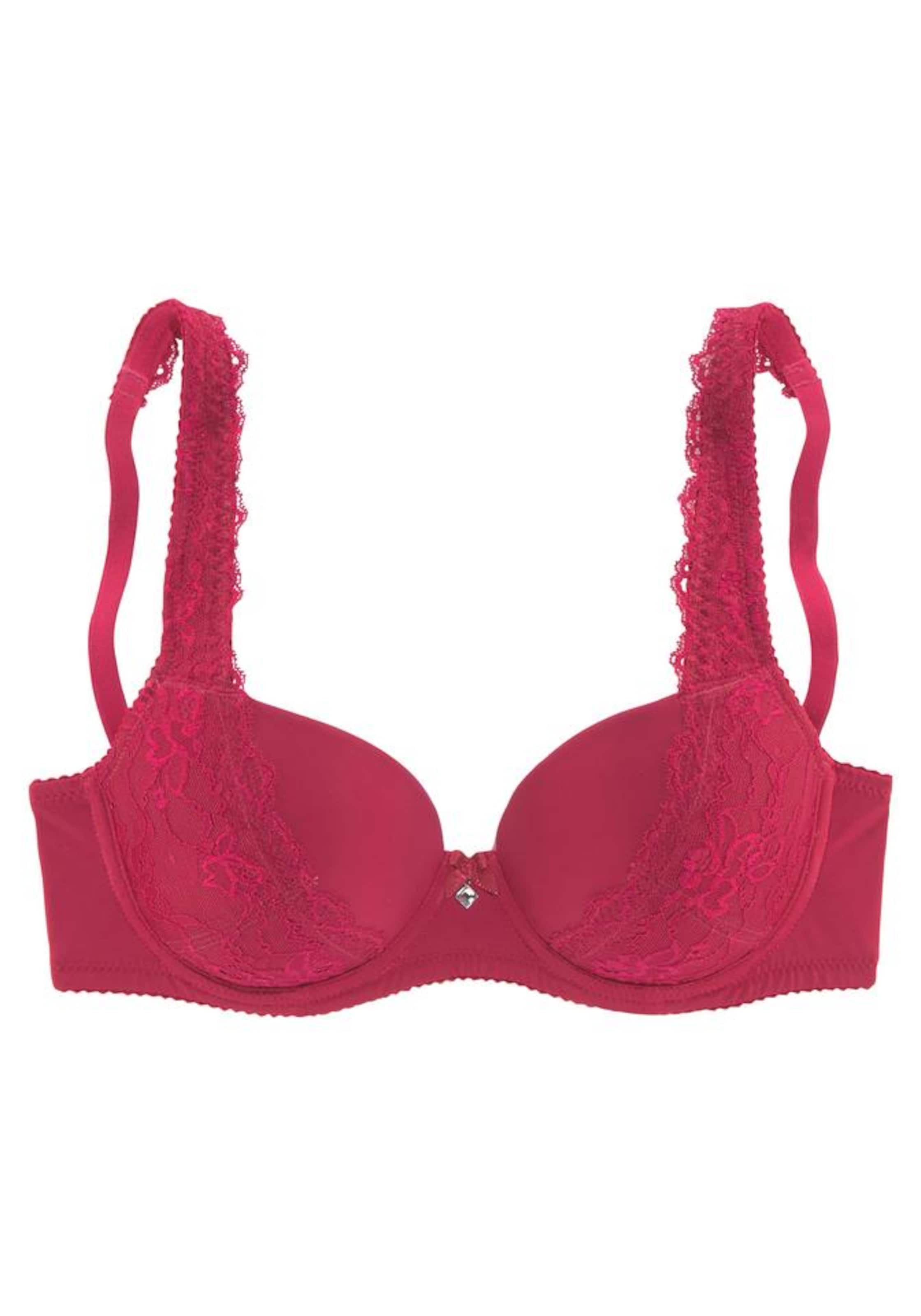 LASCANA Push-up Bra 'Carina' in Red: front