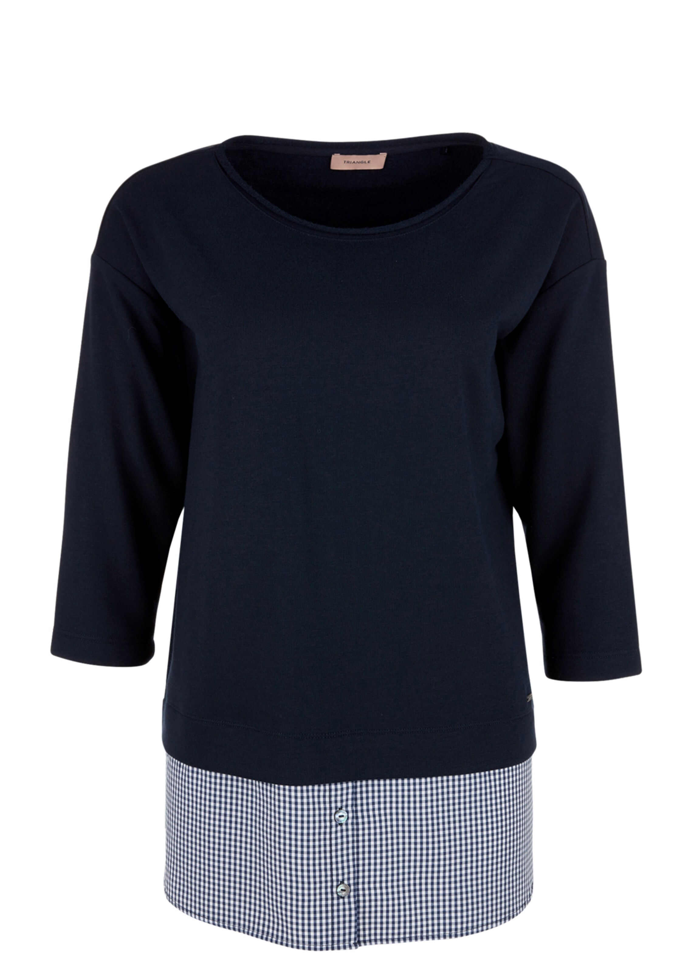 TRIANGLE - Sweatshirt mit Blusensaum in navy