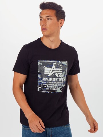 ALPHA INDUSTRIES Shirt in Zwart: voorkant