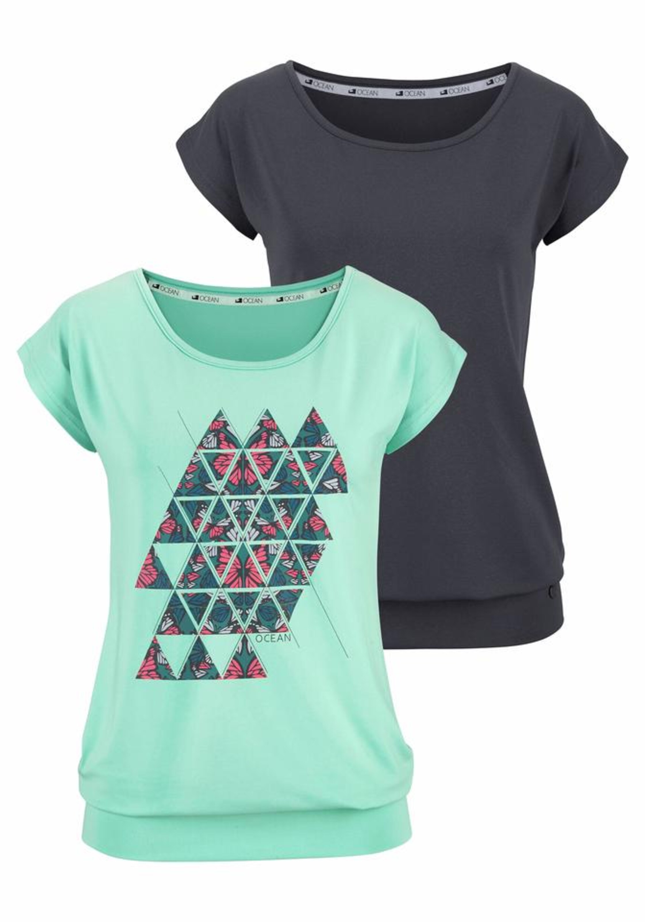 OCEAN SPORTSWEAR - Yogashirt (2 Stück) in anthrazit