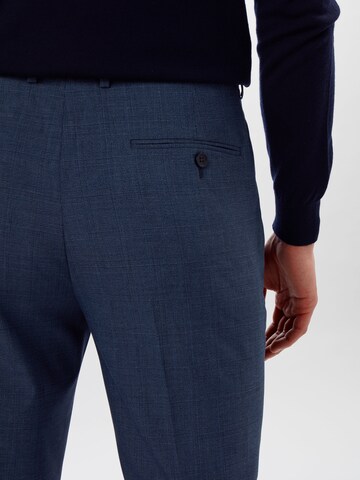 BURTON MENSWEAR LONDON Slim fit Trousers with creases 'BLUE JASPE CHECK SLIM FIT..' in Blue