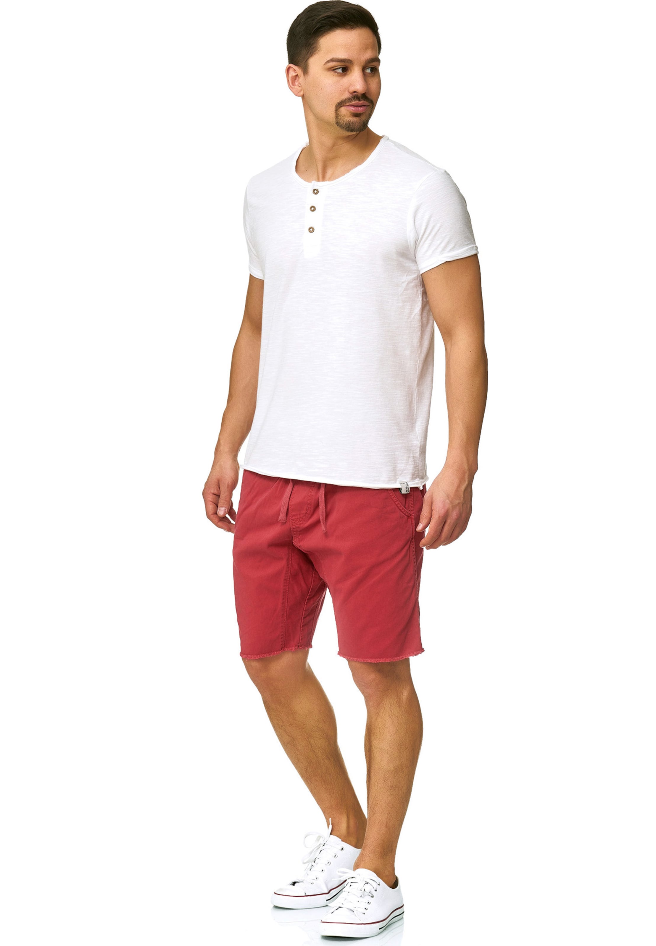 INDICODE JEANS Loose fit Chino Pants 'Carver' in Red