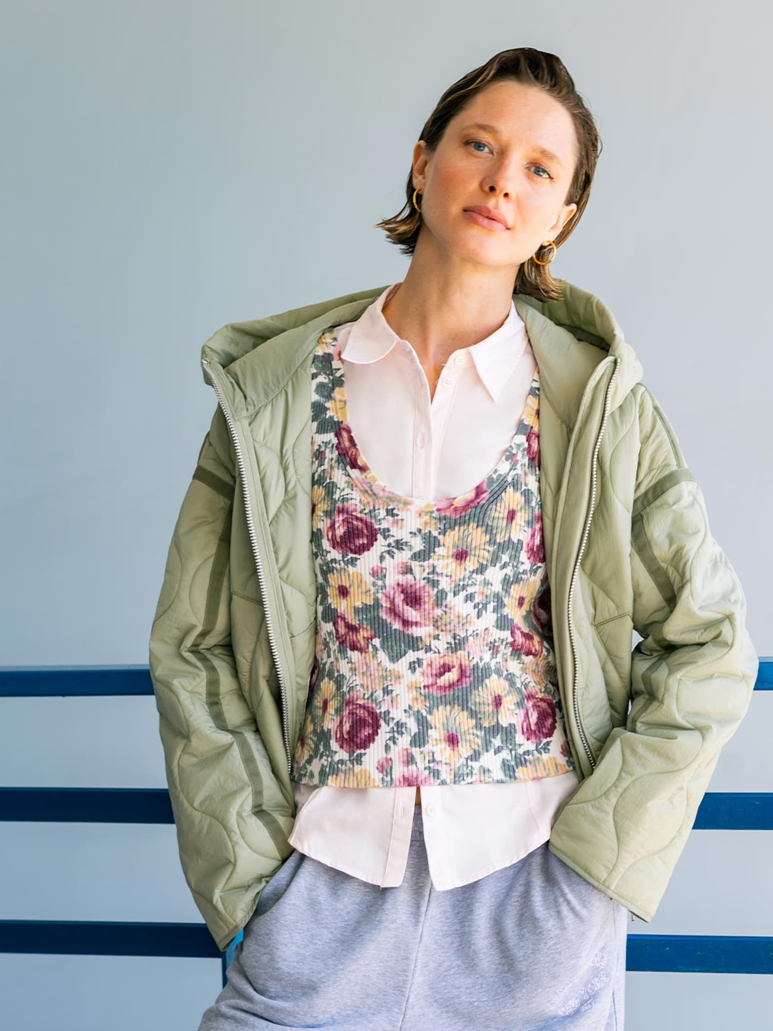 Nata - Green Between Season Jacket Look