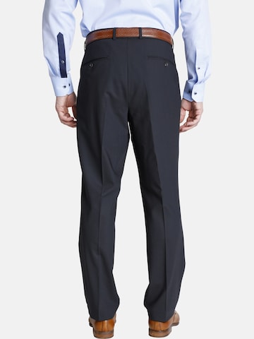 Charles Colby Regular Pleated Pants 'Finian' in Blue