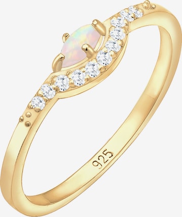 ELLI Ring 'Opal' in Goud: voorkant