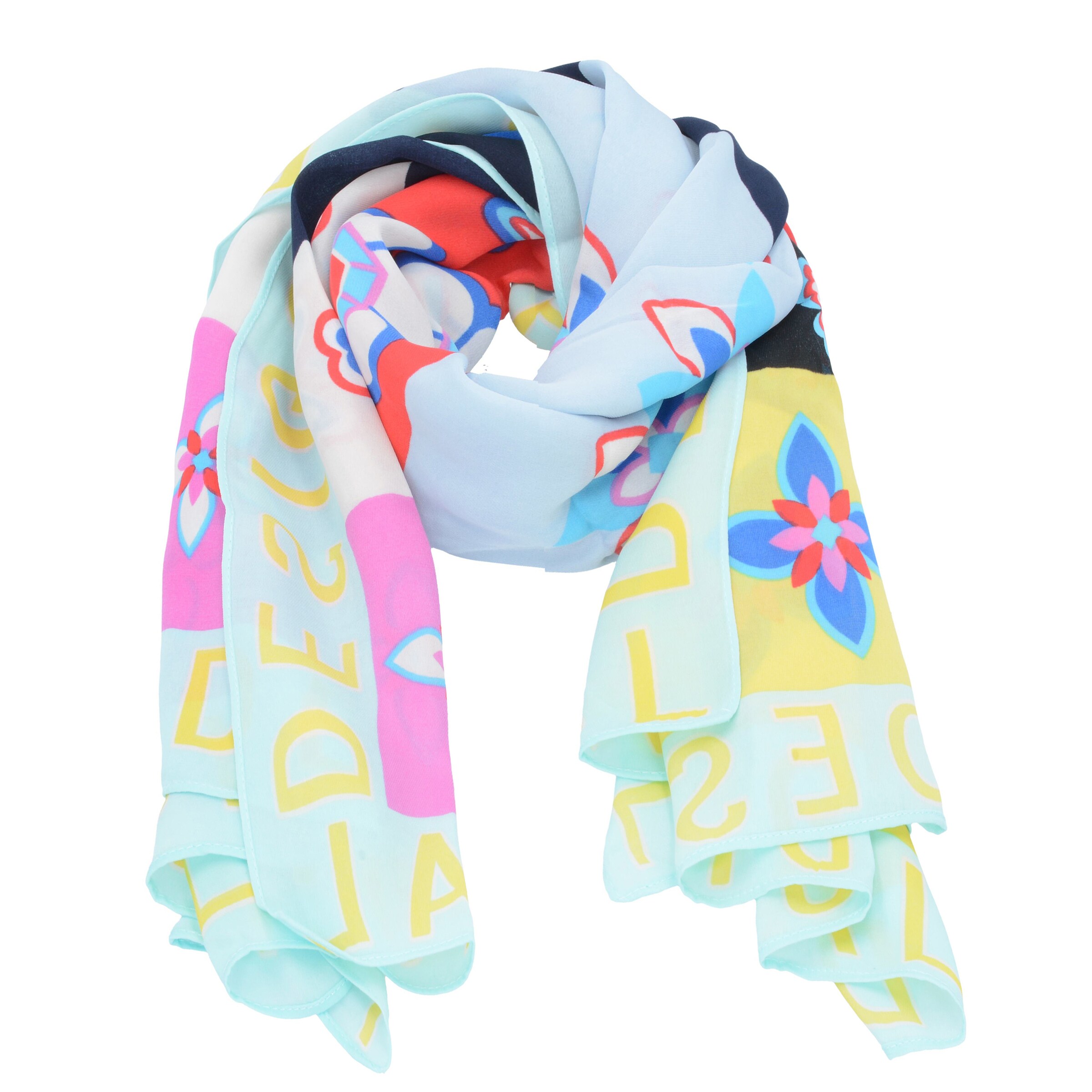 Desigual - Doek 'Stone Garden' in de kleur Azuur