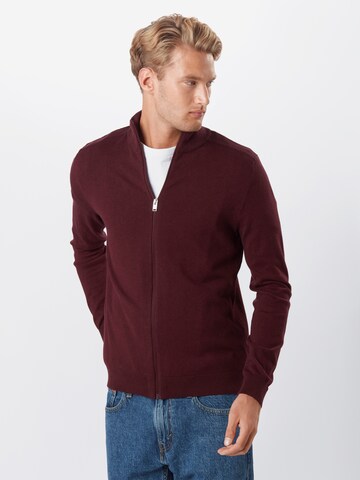 SELECTED HOMME Regular fit Kardigán 'Berg' - piros: elől