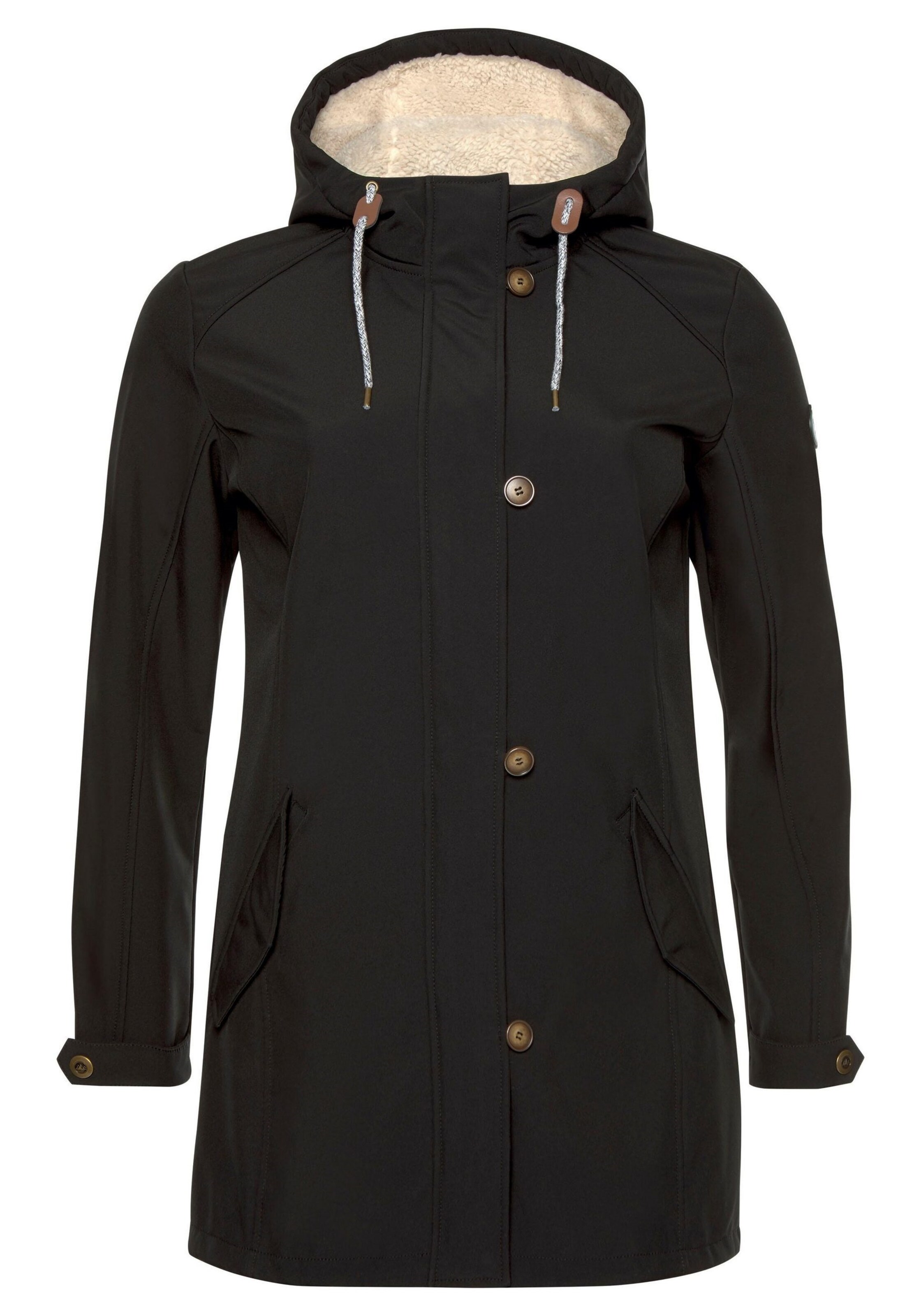 POLARINO - Softshellparka in schwarz