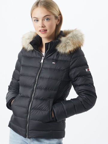 Tommy Jeans Winter Jacket 'Essential' in Black: front