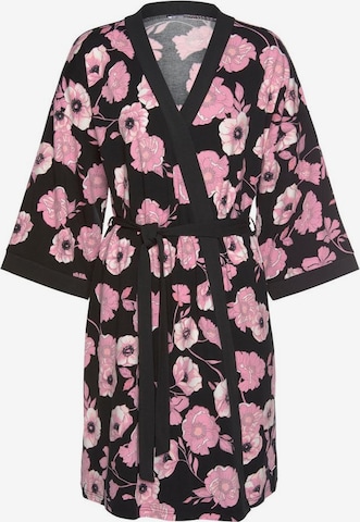 LASCANA Dressing Gown in Black: front