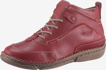 JOSEF SEIBEL Lace-Up Ankle Boots 'Neele' in Red: front