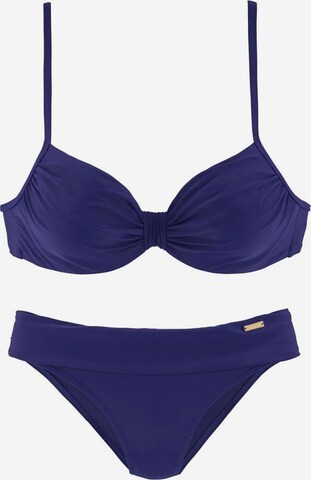 LASCANA T-shirt Bikini in Purple: front