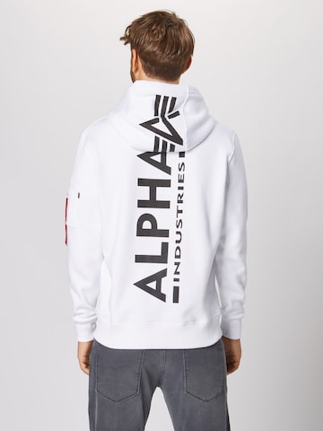 ALPHA INDUSTRIES Mikina - biela: zadná strana