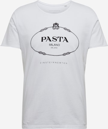 EINSTEIN & NEWTON Regular fit Тениска 'Pasta T-Shirt Bass' в бяло: отпред