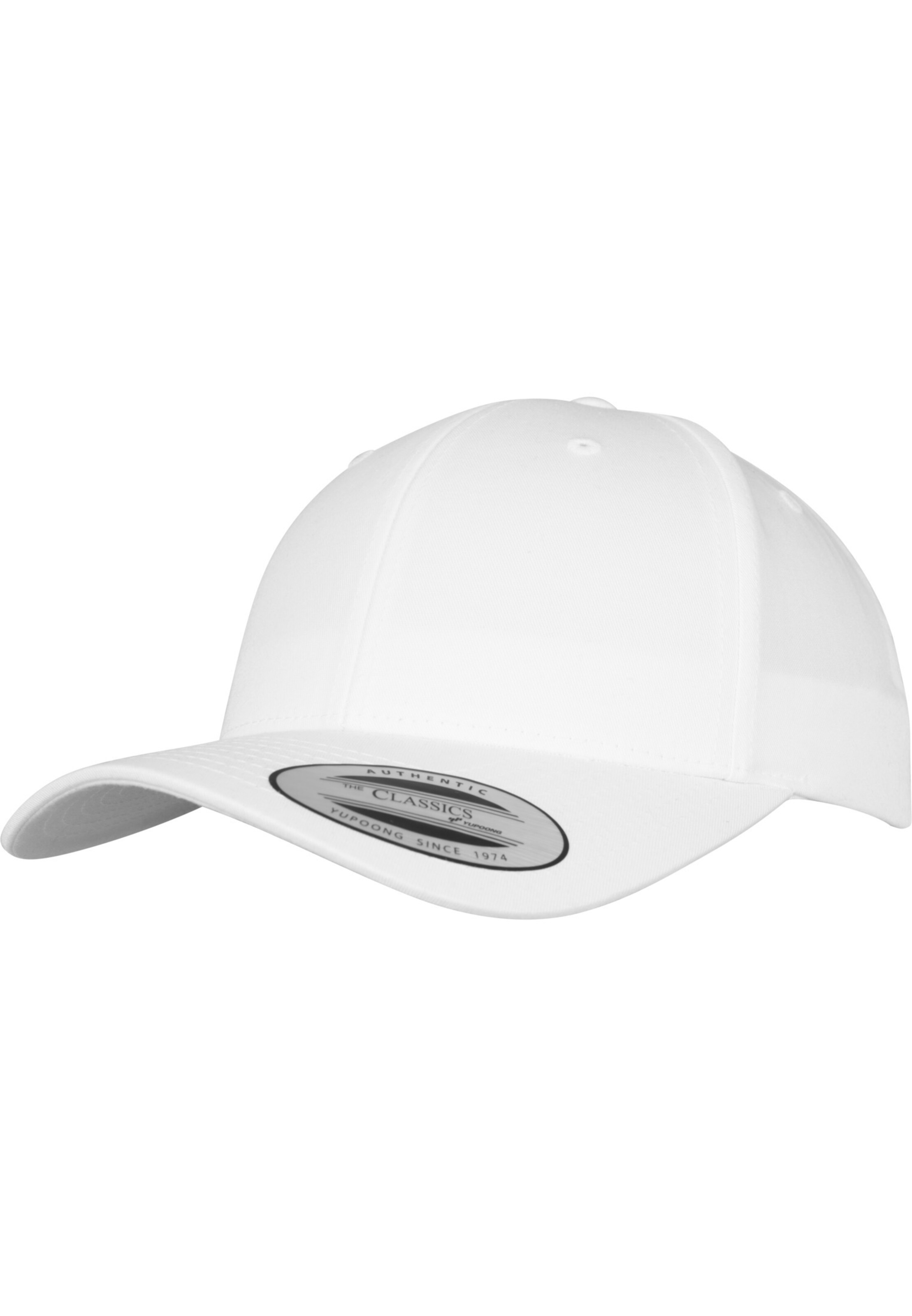 Cappello da baseball di Flexfit in bianco: frontale