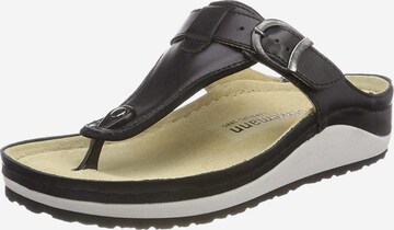 BERKEMANN T-Bar Sandals in Black: front