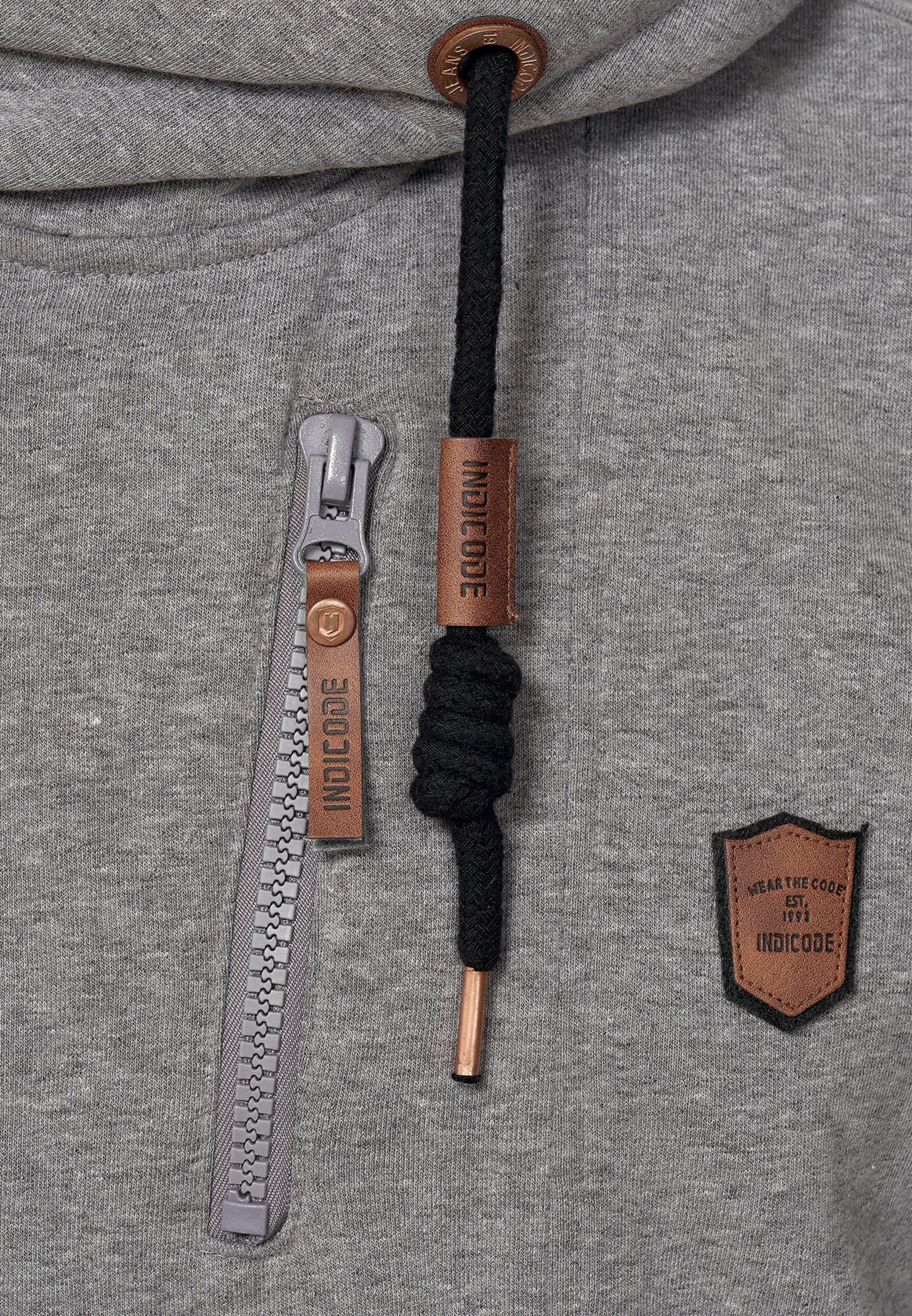 INDICODE JEANS Sweat jacket 'Elm' in Grey