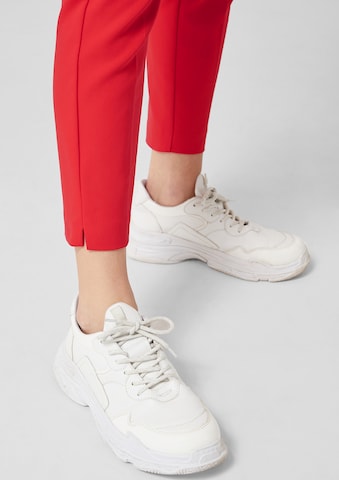 s.Oliver Slim fit Pleated Pants in Red