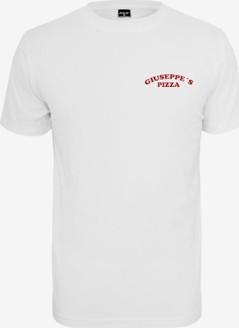 Maglietta 'Giuseppe's Pizzeria' di Mister Tee in bianco: frontale